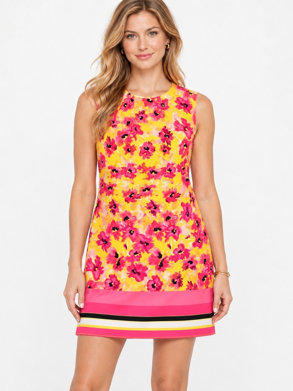 ANN TAYLOR LOFT FLORAL CREPE SHIFT DRESS SZ 0
